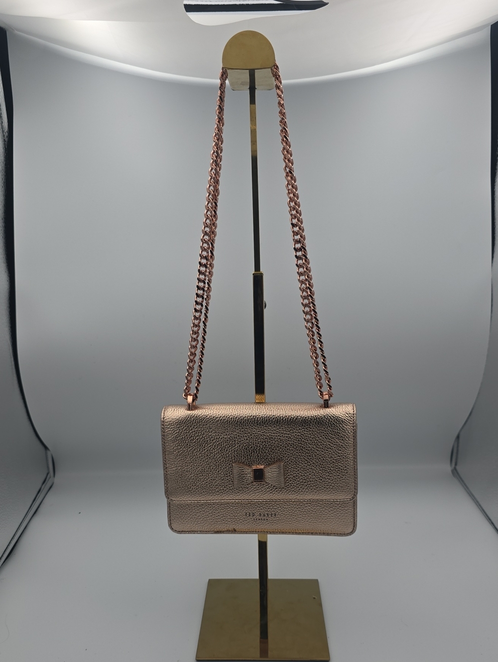 Ted Baker Rose Gold Bow Metallic Small Chain Shoulder/Crossbody Bag (EUC)💖🎀💖